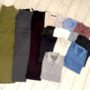 LuLuLemon Athletica LuLu Lemon Mens 15pc lot sz L Large Pants Shirt polo Tshirt